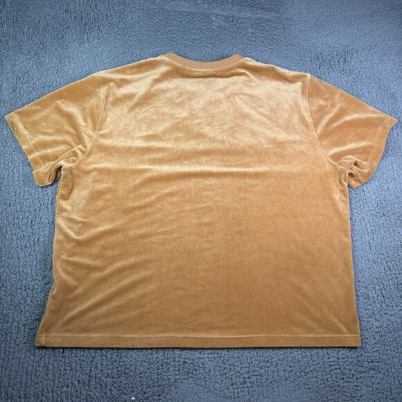 Sergio Tacchini Shirt Mens 4XL Meerkat Tan Debossed Velour Tee Logo Pullover - Picture 6 of 9